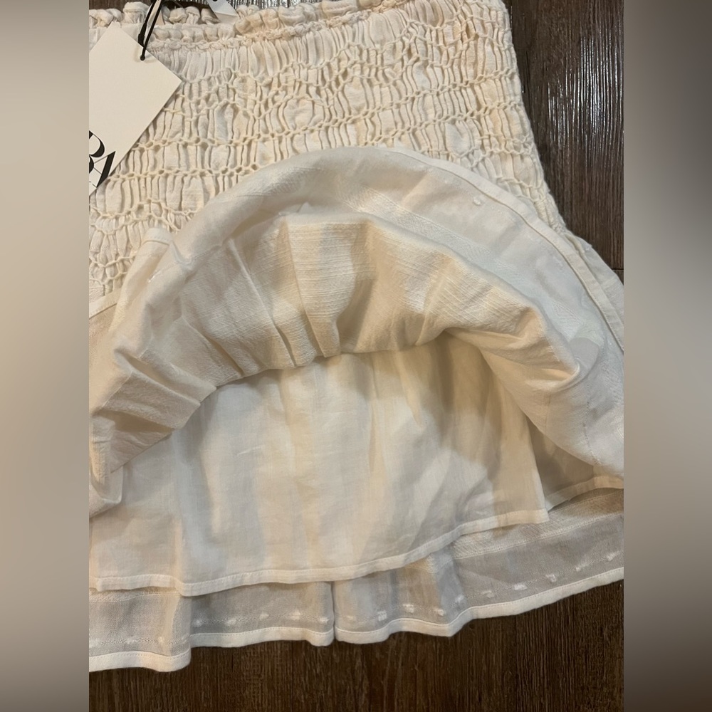 Sold 💛 ZARA • New Puckered Boho Lined Skirt in Beige XL - Picture 3 of 4